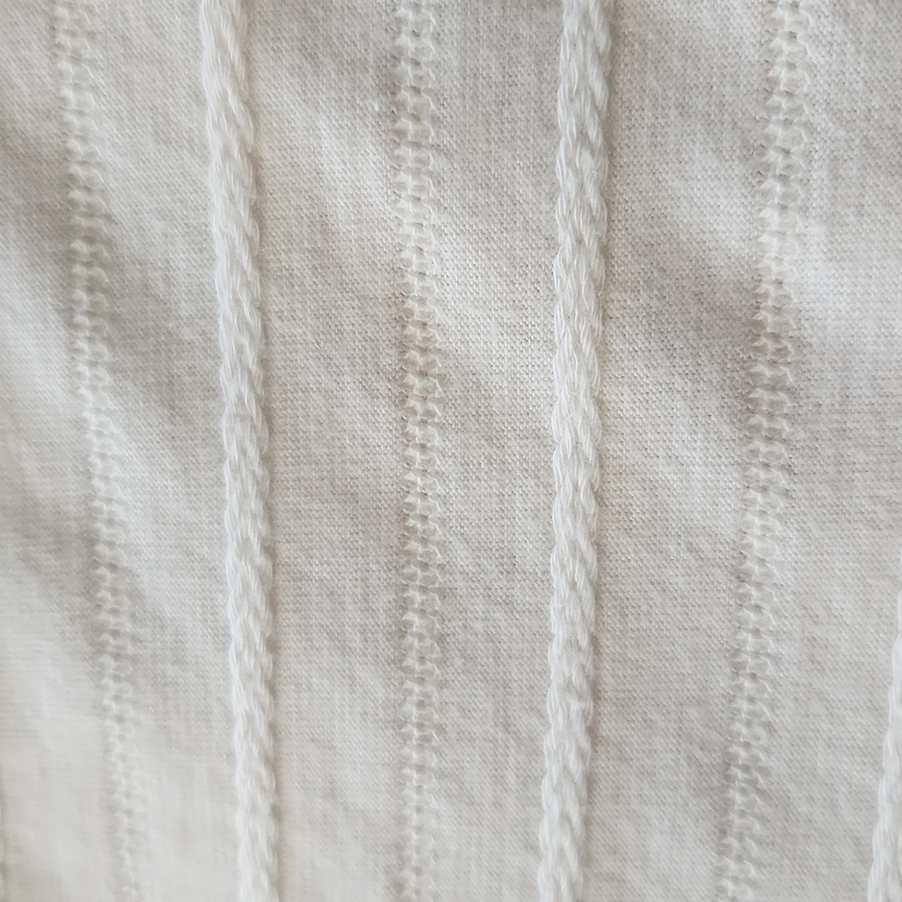 3/4 length sleeve white, boat neck knit top. - Picture 7 of 8